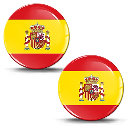 Biomar Labs 2 x Pegatinas 3D Gel Silicona España Bandera España Autoadhesivo Coche Moto Bicicleta Ventana Teléfono Portátil PC Tablet Puerta F 260