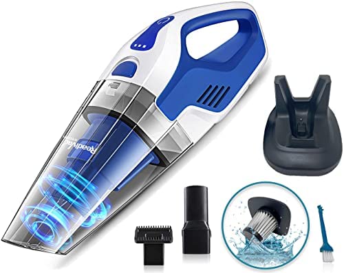 ReadiVac Kirby Storm Handheld, Wet & Dry Vacuum Cleaner, Powerful Cordless Hand Vac for Home & Car, Small Lightweight Handvac, 22.2volt Lithium-ion Rechargeable Battery, Medium, Blue