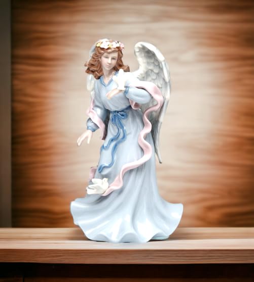 Amazon.co.jp: Cosmos Gifts 磁器天使と鳩 オルゴールフィギュア 高さ8 