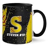 Unique Softball Sport White Coffee Mug, Customized Number/Initial & Name Tea Cup Gift For Niece Nephew Sport Lover, Personalized Softball Accent Cup 11Oz, Awesome Softballs Mug Gift For Anniversary