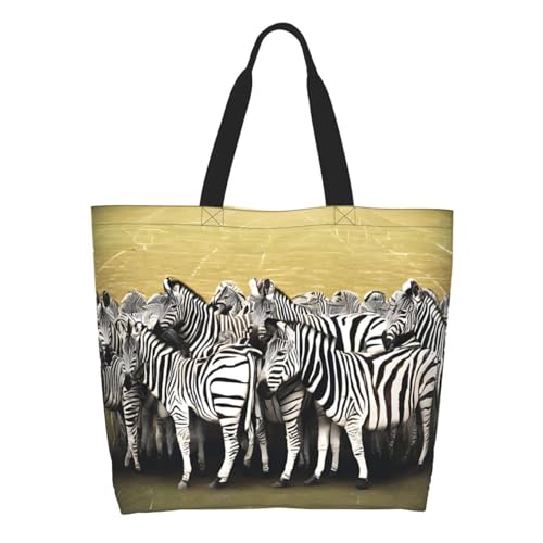 Women'S Large Capacity Zebra Racetrack Shoulder Shopping Bag,Tote Storage Bag,Simple And Fashionable Shoulder Bag For Travelling,Beach,Gym,Working.2
