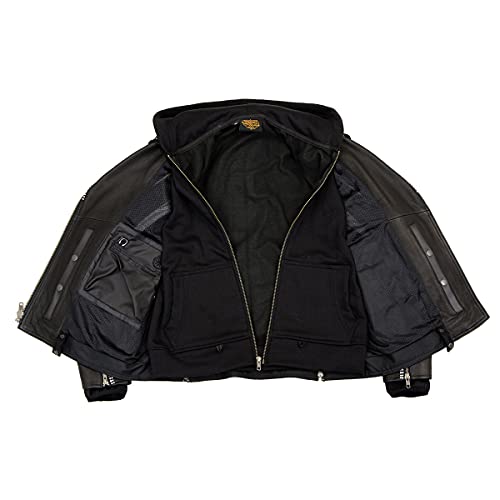 Image of Milwaukee Leather Women's Premium Leather Motorcycle Riding Jacket With Removable Hoodie Liner