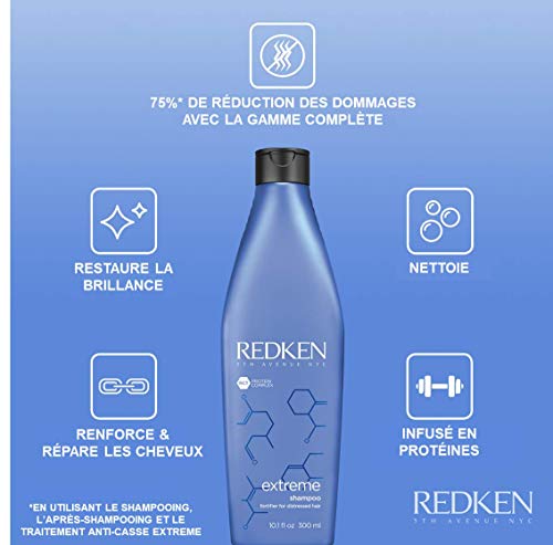41VfTCjsYLL REDKEN | Extreme | Shampooing fortifiant 300ml | Pour cheveux abîmés | Restaurations et réparations