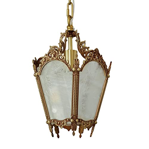 Suspension rétro en laiton fleur de glace, lustre d'exception E27