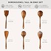Zulay Kitchen 6 Piece Wooden Spoons for Cooking – Natural Teak Wooden Utensil Set, Easy to Clean, Durable, Smooth with Comfort Grip - Non Toxic Wooden Cooking Utensil Sets #2
