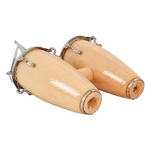 Broadway Gifts 2.8" Natural Brown Wood and Brass Double Conga Drum Ornament Decoration - Thumbnail 5