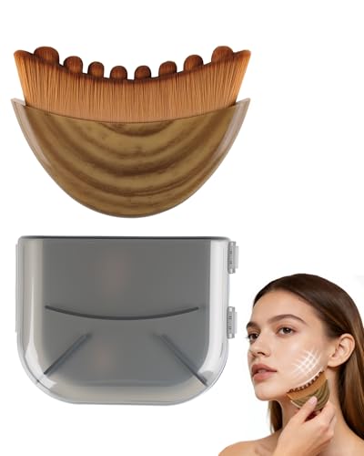 lulir Cepillo Facial Linfatico, Lymphatic Face Brush, Masaje Facial en Seco, Drenaje Limpiador Facial Cerdas Suaves, Diseño Ergonómico con Caja de Almacenamiento, para Cuidado Diario y Viaje