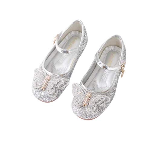Girl's Ballerina Ballet Flats Glitter Mary Jane Slip-on Flower Dress Shoes(Toddler/Little Kid)3