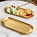 Imagen de Bandeja de Plato Ovalada Bandeja Decorativa Bandeja de Almacenamiento de Acero Inoxidable Organizador para Joyas Cosméticos Vela Llaves Té Caramelos
