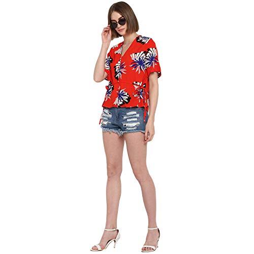 Image of Mode By Red Tape Women Orange Printed Blouse /Top
