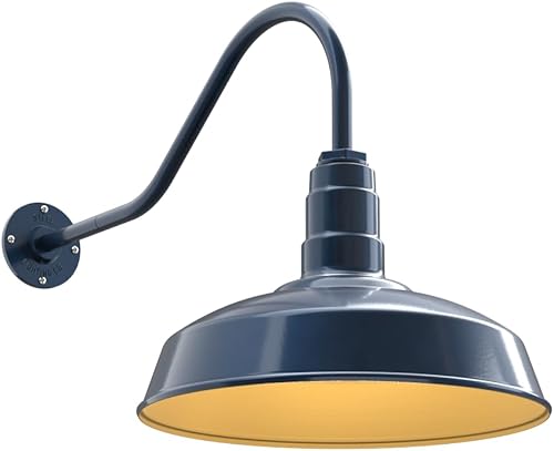 Miniatura 44 de Steel Lighting Co. Gardena - Luz de granero Montaje en pared al aire libre Cúpula de 16 pulgadas Cuello de cisne de 23 pulgadas Luz