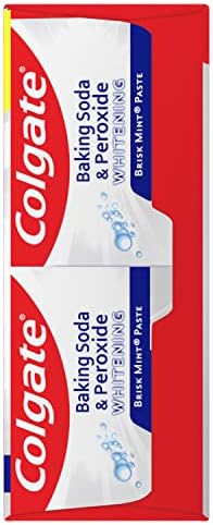 Colgate Baking Soda & Peroxide Toothpaste - Whitens Teeth, Fights Cavities & Removes Stains, Brisk Mint, 6 Ounce (Pack of 2) - 4