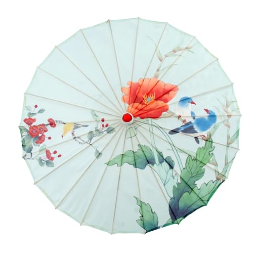 OAJABBGE MultiPurpose Bamboos Silk Umbrella Decorative Parasol For Traditional Celebration And Everyday Use 82cm Diameter
