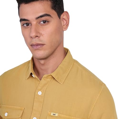 Image of Lee Men's Solid Regular Fit Shirts