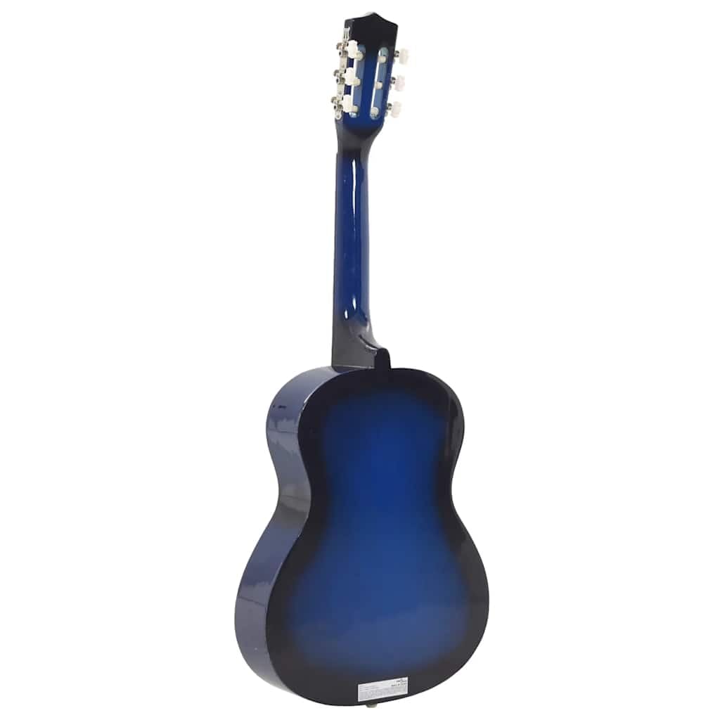 Chitarra classica per principianti e bambini, blu, 3/4, 91 cm, in legno di tiglio, con corde in nylon e tastiera in plastica dura, strumento ideale per l'apprendimento