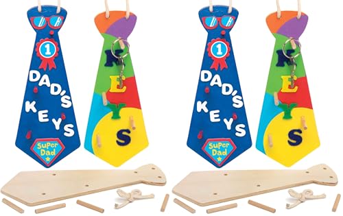 Baker Ross Ltd EF632 Porte-Clés en Bois Cravate (Lot de 2)