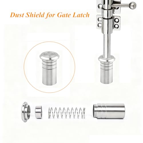 Heavy Duty Slide Bolt Gate Latch 304 Stainless Steel Barn Door Lock Outdoor Safety Barrel Bolt Latch for Wooden Gates Fences Sheds and Garages by YAZREM - Used condition - Image 6