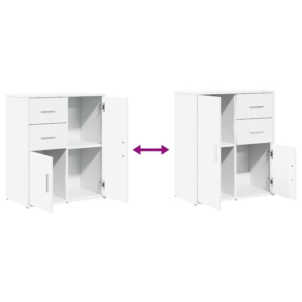 Aparador blanco de 60 cm de ancho de madera, armario blanco 60 x 31 x 70 cm con práctico espacio de almacenamiento, aparador 70 alto en diseño moderno