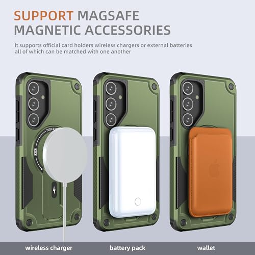 Asuwish Phone Case for Samsung Galaxy A54 5G with Tempered Glass Screen Protector Slim Magnetic Magsafe Rugged Stand Heavy Duty Hybrid Cell Cover Accessories A545G A 54 54A 4G G5 SM A546U Women Green by Asuwish - Image 2