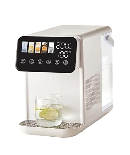 Quikzy 卓上型ウォーターサーバー 温水冷水両用 3秒瞬間熱湯 5L 浄水機能 飲用機能一体 安全設計 簡単操作 節電対策 家庭用 キッチン オフィス 老人用 ウォーターディスペンサー 卓上浄水器 ホーム オフィス用水 (カラー画面アップグレード版)