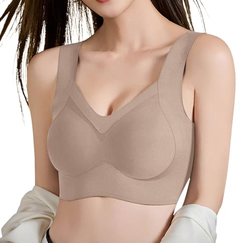 Generisch Ensemble soutien-gorge de beauté pour femme sans anneaux en acier avec soutien ferme de la poitrine, gris, XXL Generisch Ensemble soutien-gorge de beauté pour femme sans anneaux en acier avec soutien ferme de la poitrine, gris, XXL