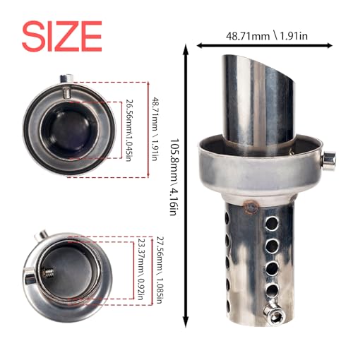 Larcele Motocyklowy tłumik wydechowy 48mm uniwersalny zdejmowany regulowany tłumik nachylony tłumik XSQ-01
