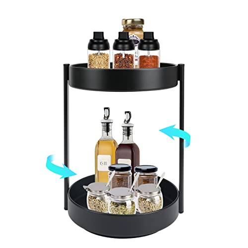 2 Etagen Drehbares Gewürzregal, 29.8cm 360° Drehbar Drehteller...