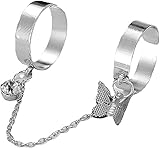 Generisch Anillos de cadena para mujer, estilo punk, anillo ajustable, anillo gótico, juego de accesorios, diseño atractivo
