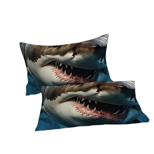Parure de lit requin microfibre 3D housse de couette double 200x200cm enfants - 7