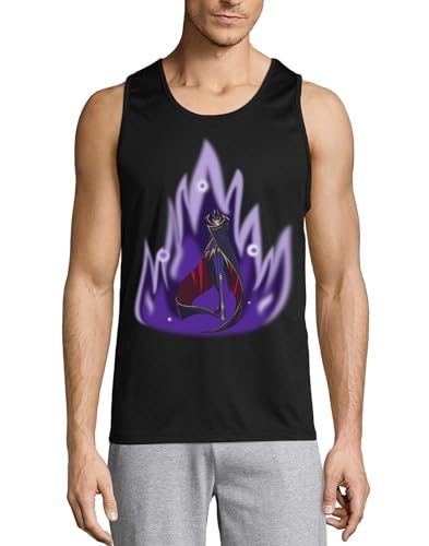 Camiseta sin mangas de algodón hombre negro Anime 201 interior verano