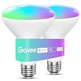 Govee Smart Light Bulbs, 1200 Lumens Dimmable BR30 Bulbs, RGBWW Color Changing Light Bulb, Flood Light Bulbs Work with Alexa, Google Assistant, WiFi & Bluetooth LED Bulbs, Music Sync, 2 Pack