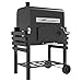 Produktbild Outsunny Holzkohlegrill BBQ Gartengrill mit Deckel und Ablagen Campinggrill mit Smoker Warmhalteplatte Regale Gartenparty Transportrollen Metall Schwarz 124 x 66 x 112 cm