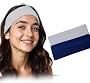VETELLY- Wide Headbands, Navy&Grey, Soft Fabric, 7cm Width, 2 Pack, Stretchy Hair Bands for Makeup, Yoga, Sports, Running