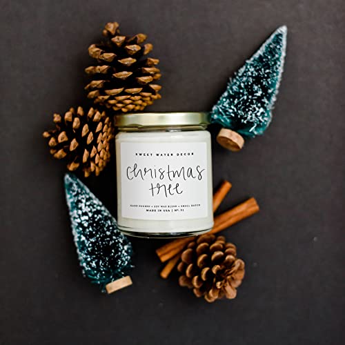 Sweet Water Decor Christmas Tree Soy Candle | Pine Needles, Cedarwood, Cypress, And Evergreen Holiday Scented Candles For Home | 9Oz Clear Jar Candle, 40+ Hour Burn Time, Made In The Usa #TOP7