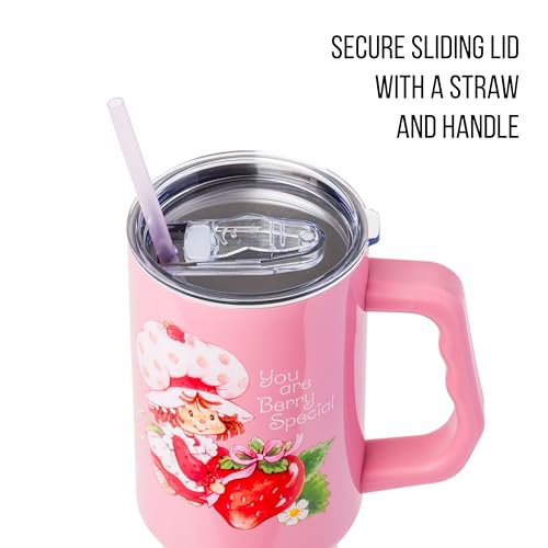 Image of Silver Buffalo Strawberry Shortcake inchYou are Berry Special inch Stainless Steel Tumbler with Handle, Fits in Standard Cup Holder, 40 Ounces