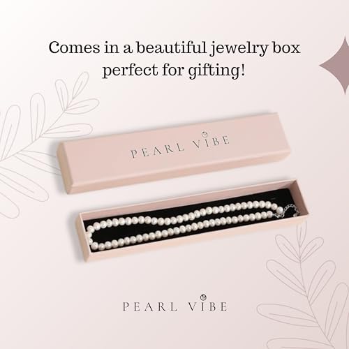 AAA+ Quality White Freshwater Pearls Necklace for Women | 6.5-7mm Round White Pearls with 925 Sterling Silver Chain4