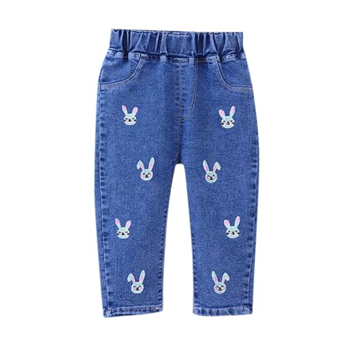 Flare Jeans for Teen Girls Bow Embroidered Stretchy Straight Leg Trendy Denim Pants Kids School Outdoor Running Pants