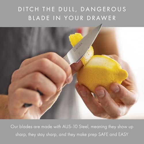 Misen 3.5" Paring Knife – Precision Kitchen Knife - High-Carbon Stainless Steel Blade – Ergonomic Handle for Peeling, Trimming, and Slicing – Lightweight, Versatile Tool for All Culinary Tasks - Gray - Image 5