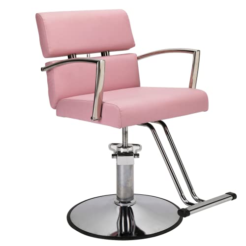 Omysalon Salon Chair Heavy Duty For Stylist, Barber Chair Pink 360 Degree Swivel, Hydraulic Pump For Hair Cutting, Beauty Spa Styling Hairdressing Tattoo Equipment #TOP7