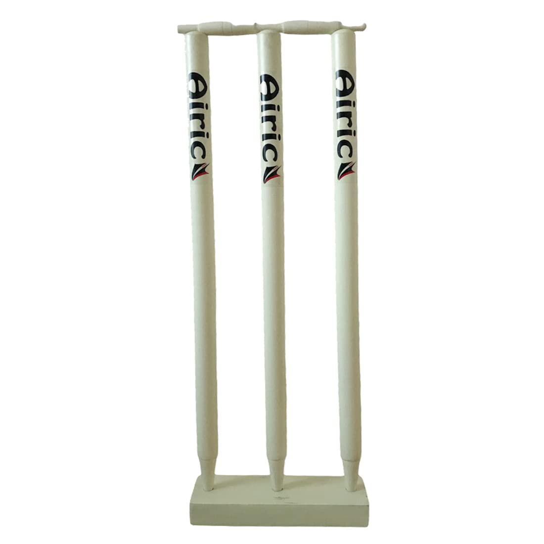 Airic Rugged Cricket Wooden Wickets with Bails and Base (27 Inches) Pack of 3