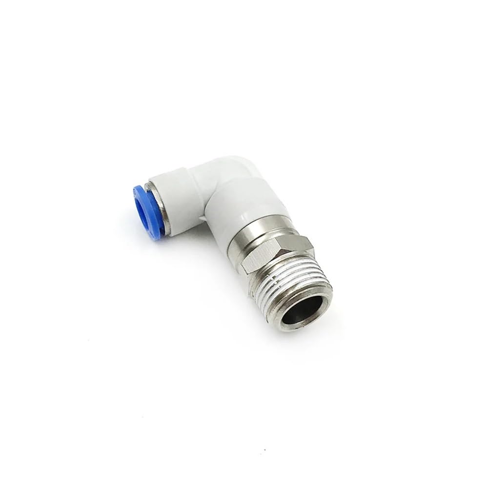 Pneumatic Rotary Fitting Elbow Angle Push In Connector M5 1/8" 1/4" 3/8" 1/2" Male Fit 6/8/10/12mm OD Tube Pneumatic SUNBOOOYIN(Fit 12mm OD Tube,1/8")