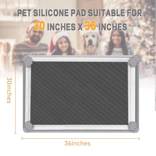 ELEGX Pee Pads Tray 30 X 36 Inches, Silicone Dog Bedpan Tray, High Edge Puppy Pad Holder Tray for Easy to Clean and Spill Free Dog Bedpan Training Pad Tray with Fixing Buckle - Thumbnail 2