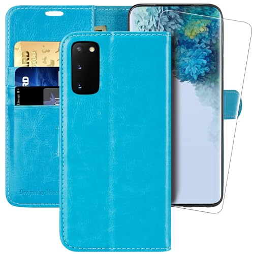 Étui Galaxy S20 FE antichoc anti-rayure bleu clair avec rabat portefeuille