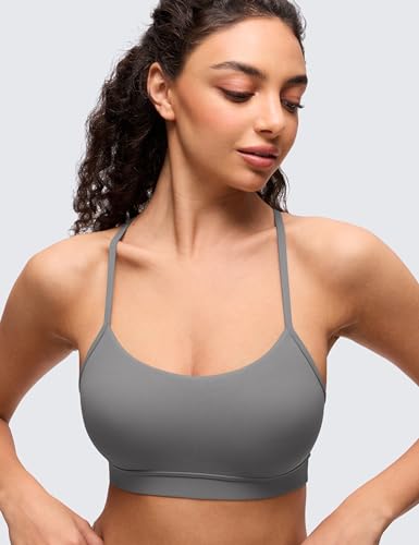 Image of CRZ YOGA Butterluxe Y Back Sports Bras | Light Support, Removable Pads, Yoga, Extremely Soft, Scoop Neck, Spaghetti Strap, for Women