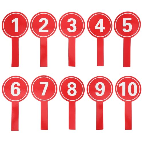 DIYEAH Lot de 10 tableaux de score : Panneaux de score portables – Numérotation recto verso de 1 à 10 – Tableau de effaçable pour affichage et vote –