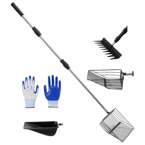 Pala para gallinero con mango extensible y 4 cabezales intercambiables 8
