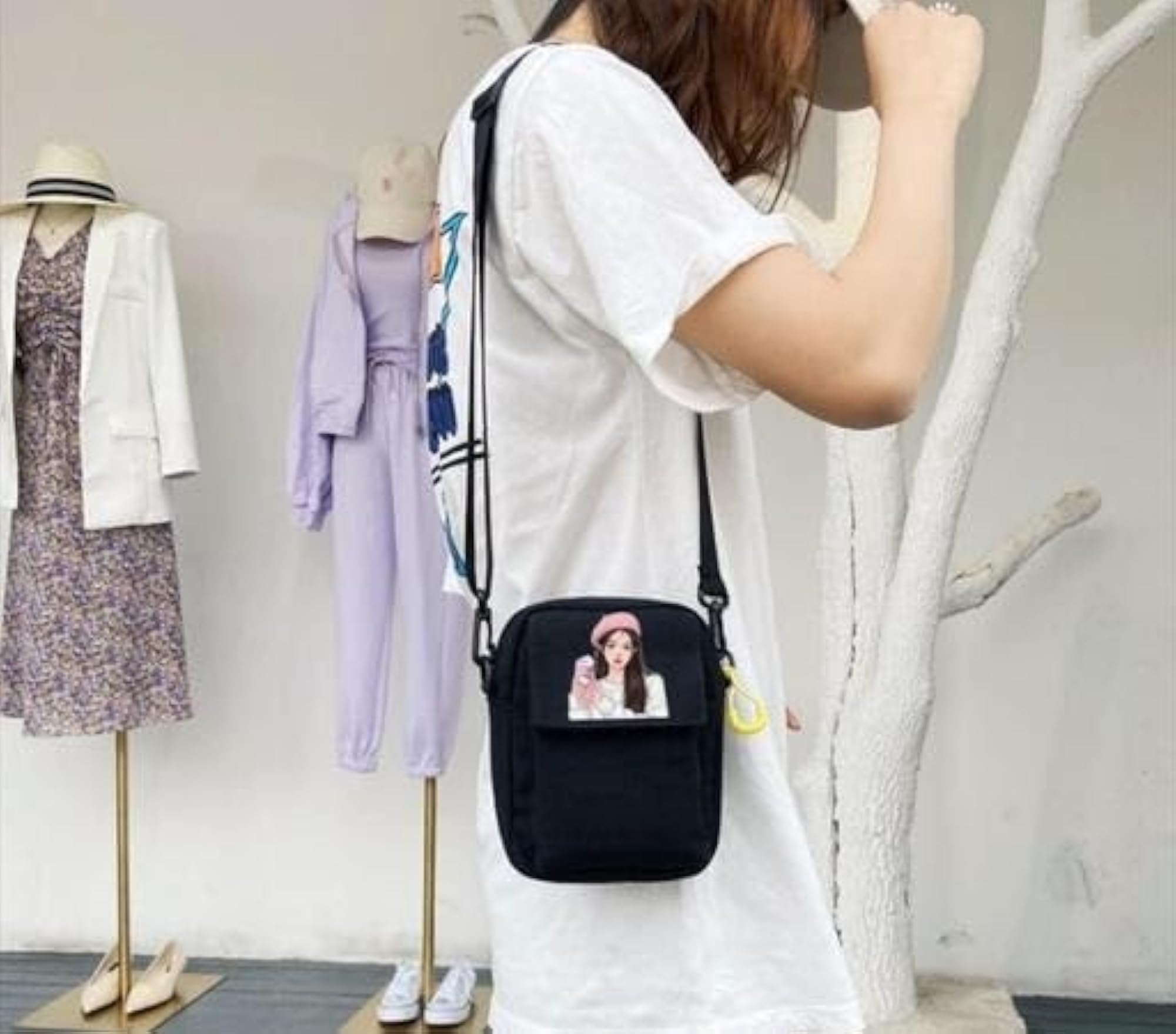 Mini Travel Crossbody Bag with Zippered Compartments