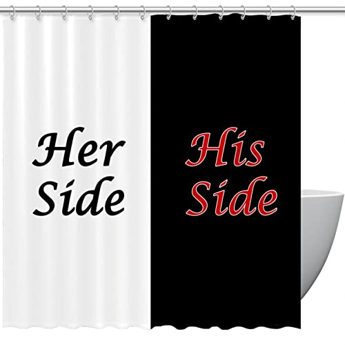 Rideau de douche sans odeur Her Side And His Side imperméable 183 cm - 2