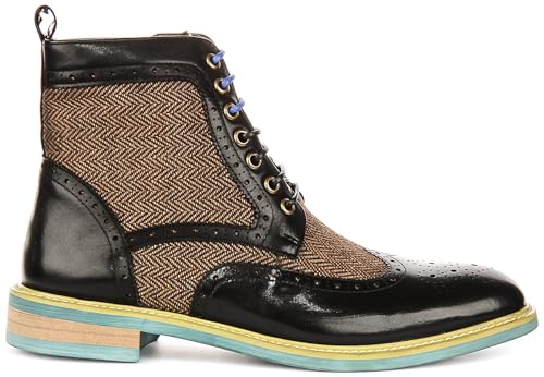 Hi Kennedy Men's Butterfly Print Brogue Boot Ankle Boots2