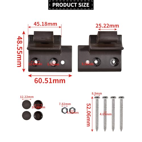 YUCKMZ Dachfenster Griffhebel Griffkonsole Set AF/BA 4stk Ersatzteil Kompatibel mit Braas Atelier-Fenster Braun